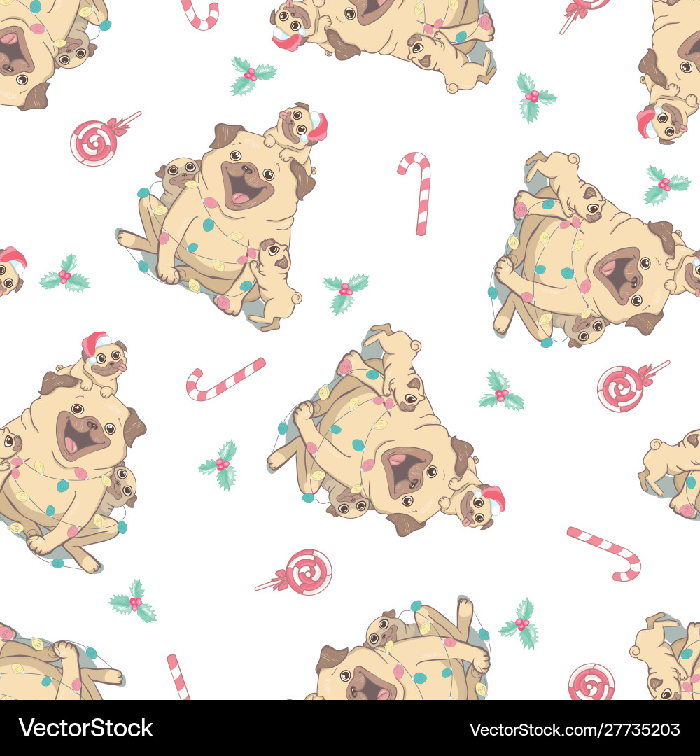 Christmas seamless pattern with image Christmas seamless pattern with image vector image