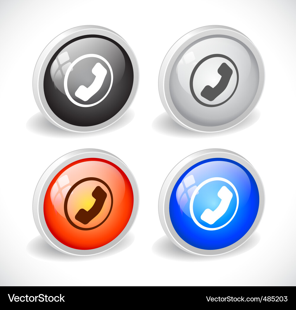 Color 3d buttons for web Vector Image