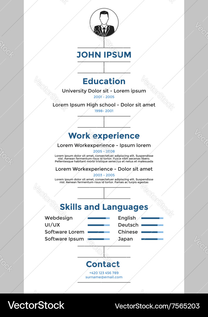 Cv resume template Royalty Free Vector Image - VectorStock