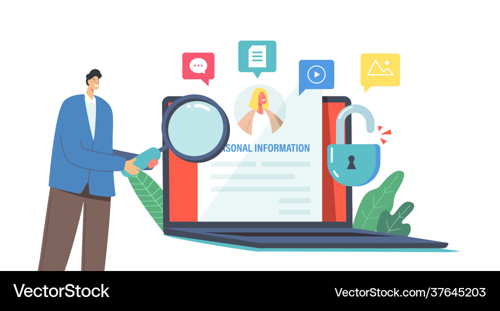 Doxing online information hacking exploit Vector Image