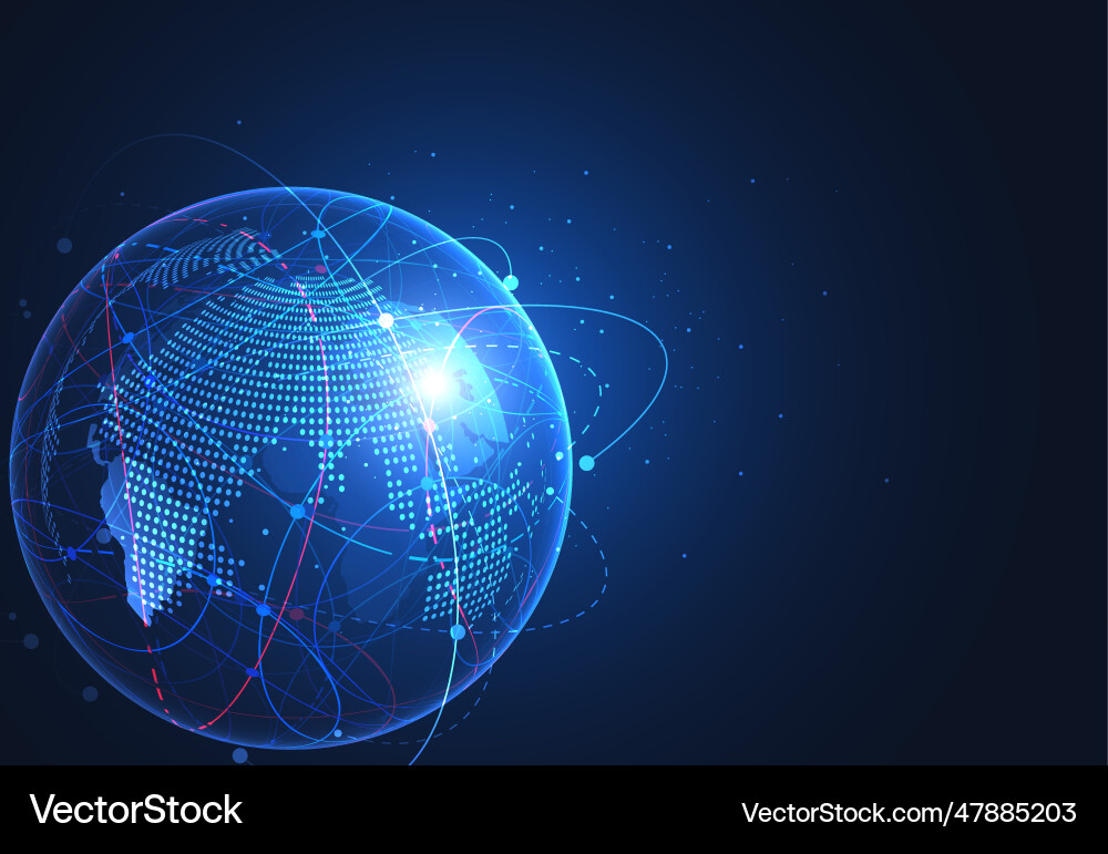 Global network connection world map point Global network connection world map point Vector Image