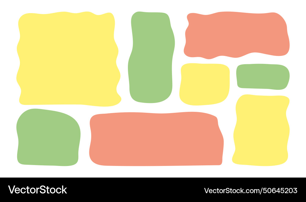 Hand drawn minimalist multicolored textbox set vector image