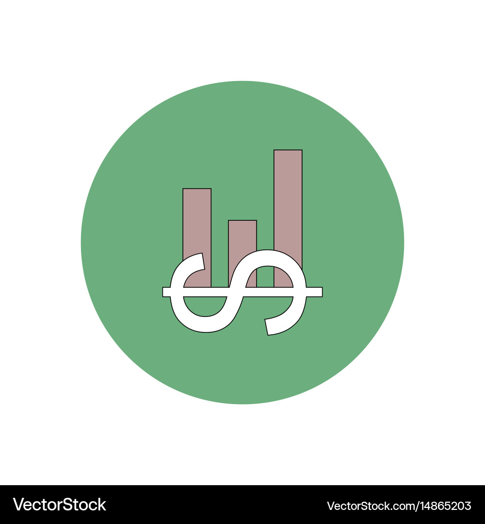 In flat design of column chart Vector Image