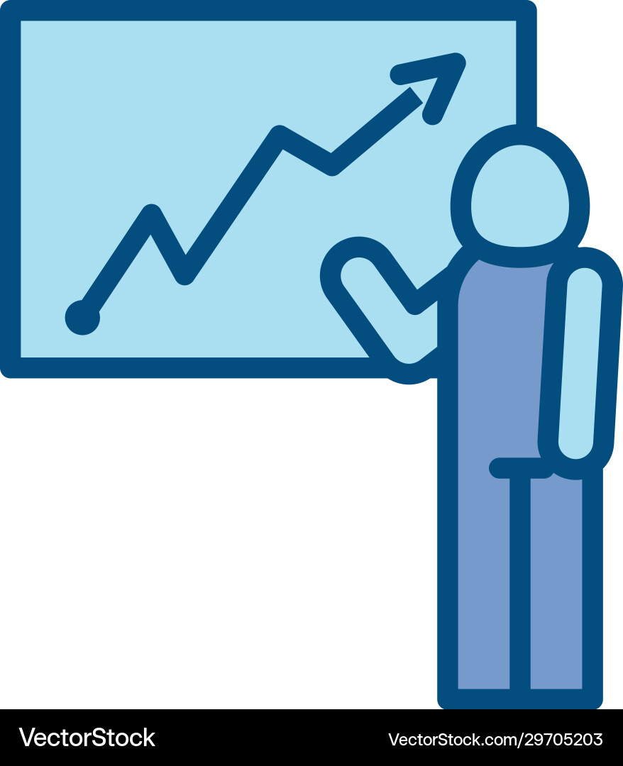 Isolated avatar and workflow board line fill Vector Image