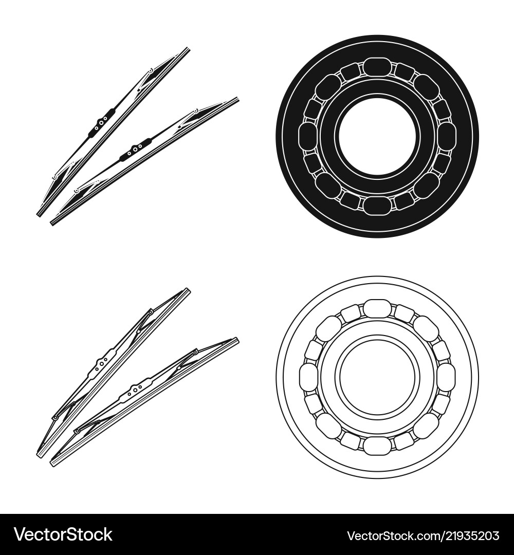 Isolated object of auto and part sign set Vector Image