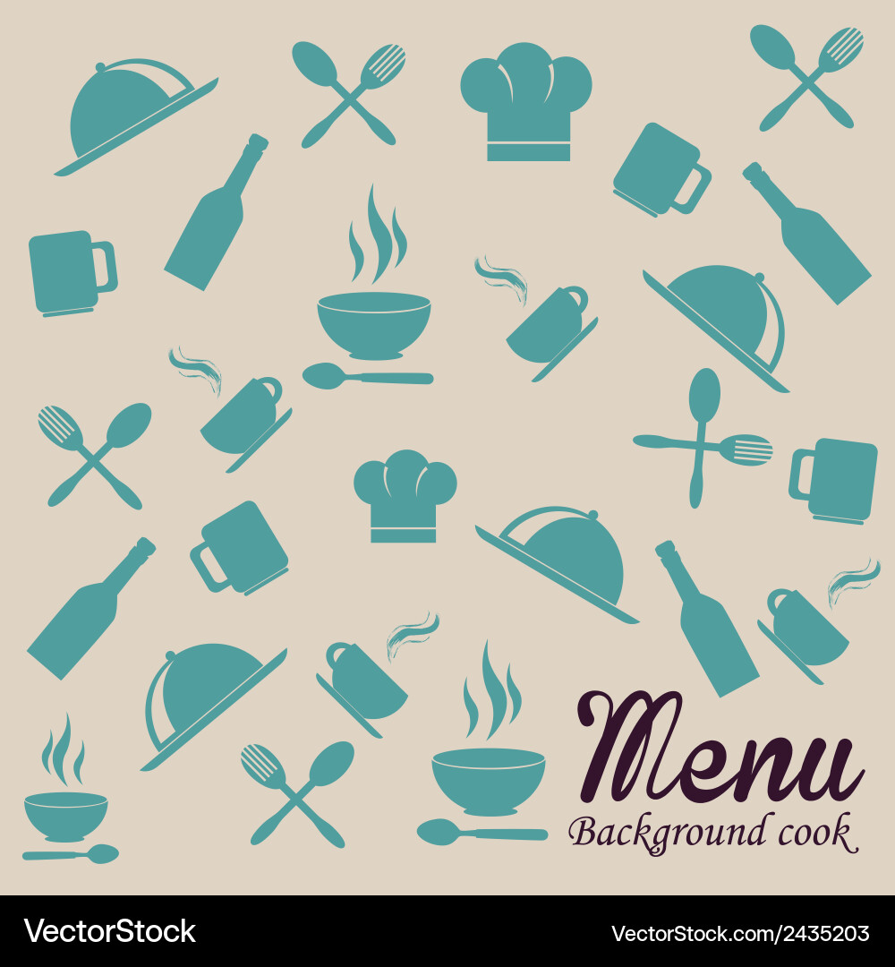 Menu pattern over beige background Vector Image