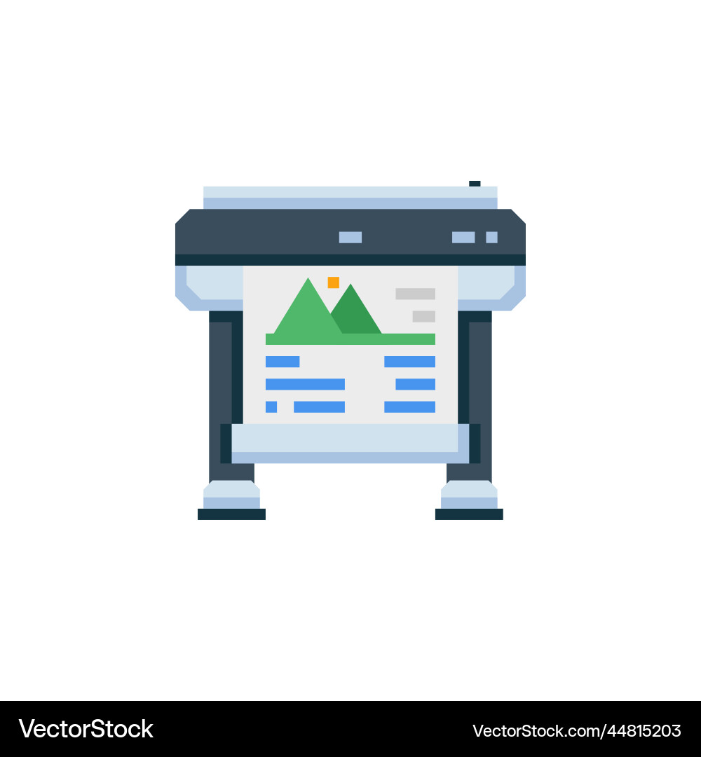 Plotter icon computer component flat style Plotter icon computer component flat style vector image