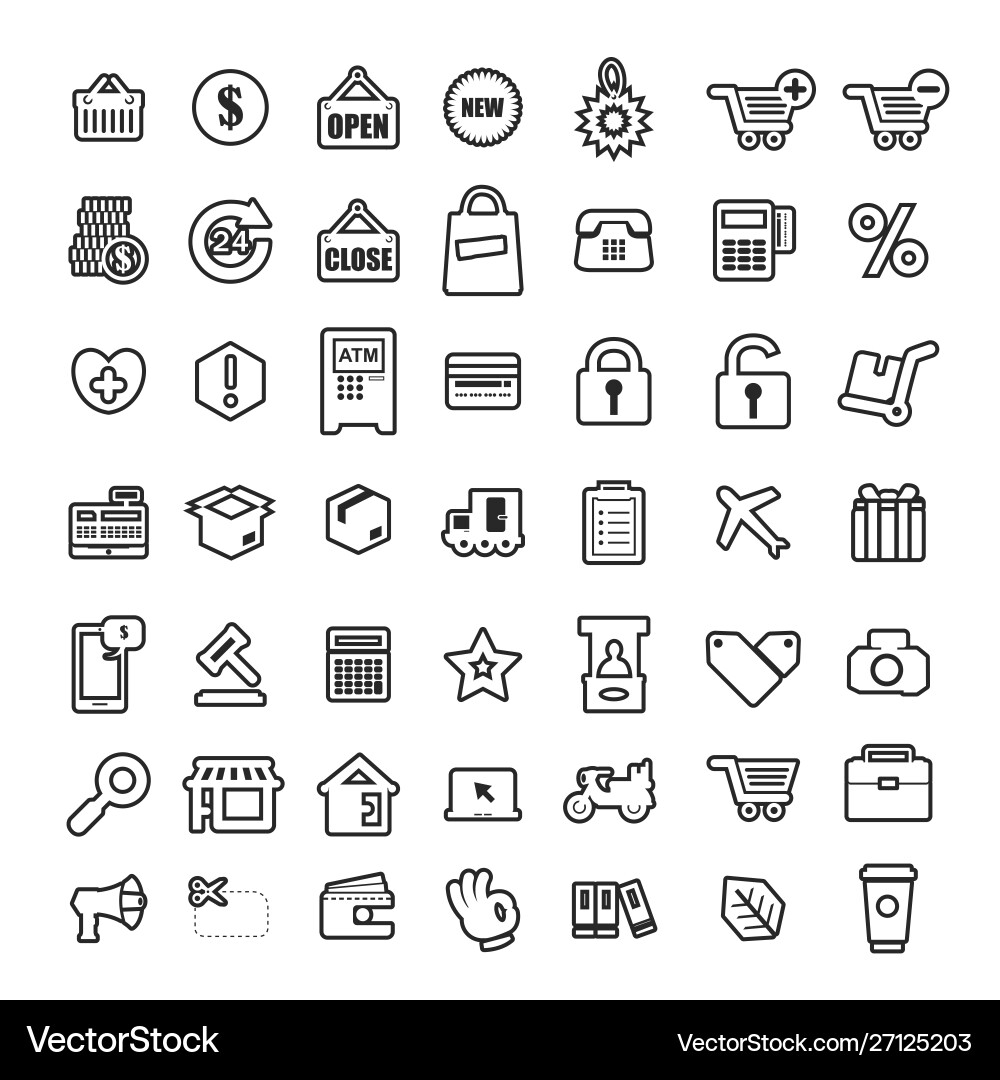 Shopping icons set Shopping icons set vector image