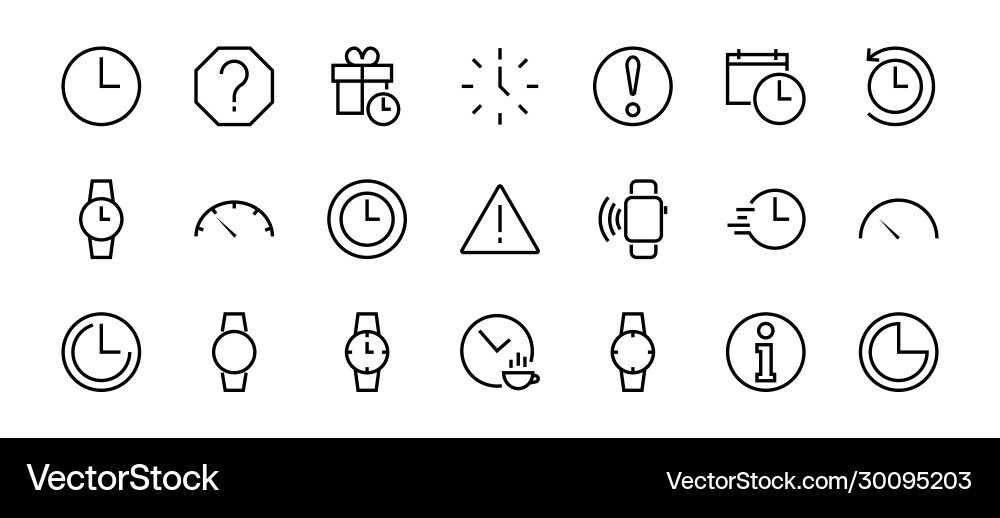 Simple set time icon color editable template Vector Image