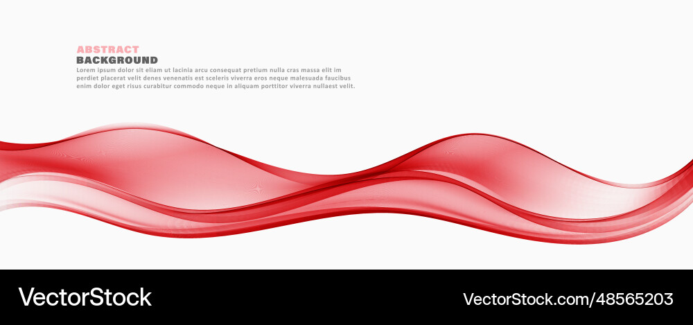 Smooth abstract flow of transparent red wave Vector Image