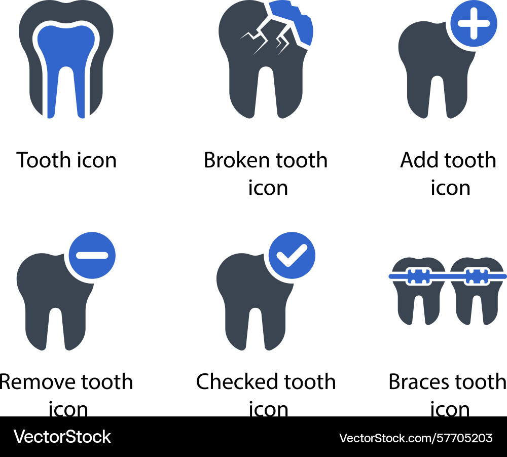 Tooth broken add remove checked Vector Image