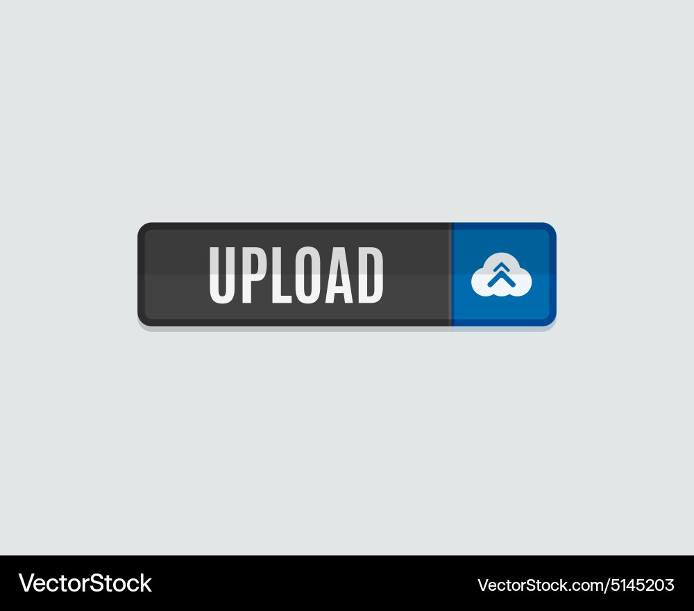 Upload web button flat design vector image