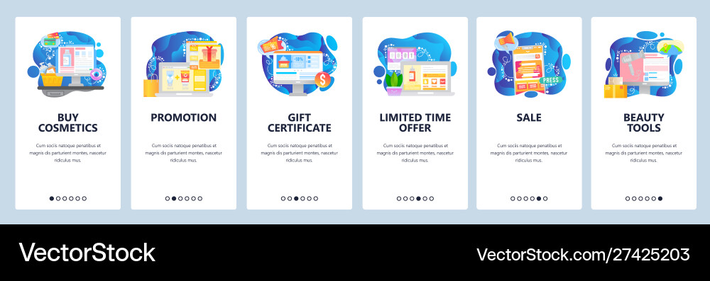 Website and mobile app onboarding screens Website and mobile app onboarding screens Vector Image