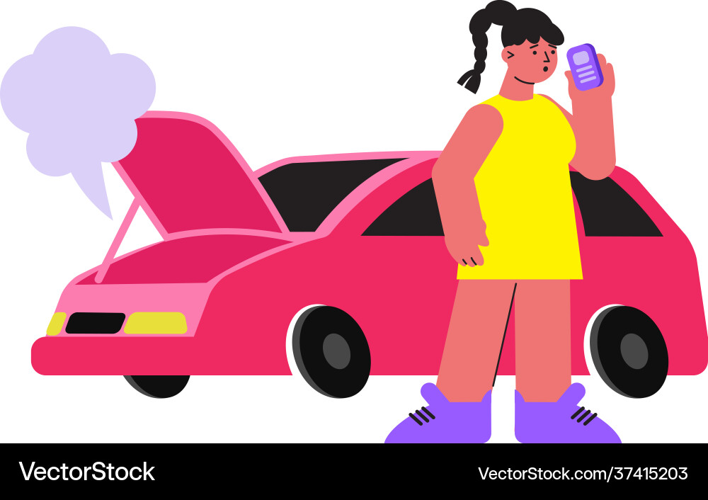 Woman car vector image