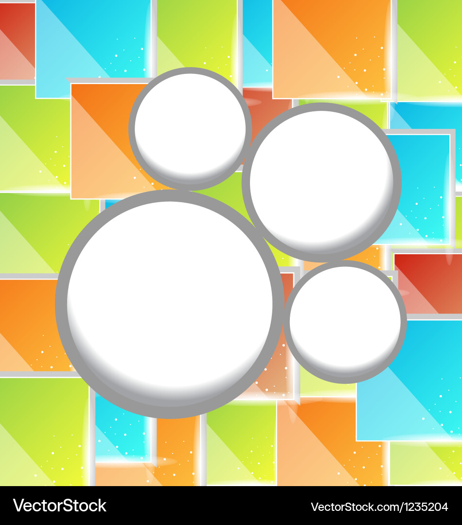 Abstract circle bubble colorful square background Vector Image