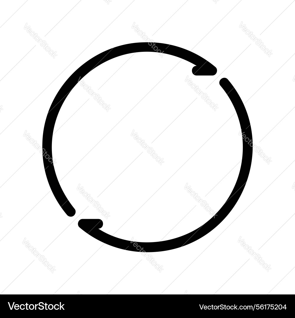 Circular arrows icon indicating refresh reload Circular arrows icon indicating refresh reload vector image