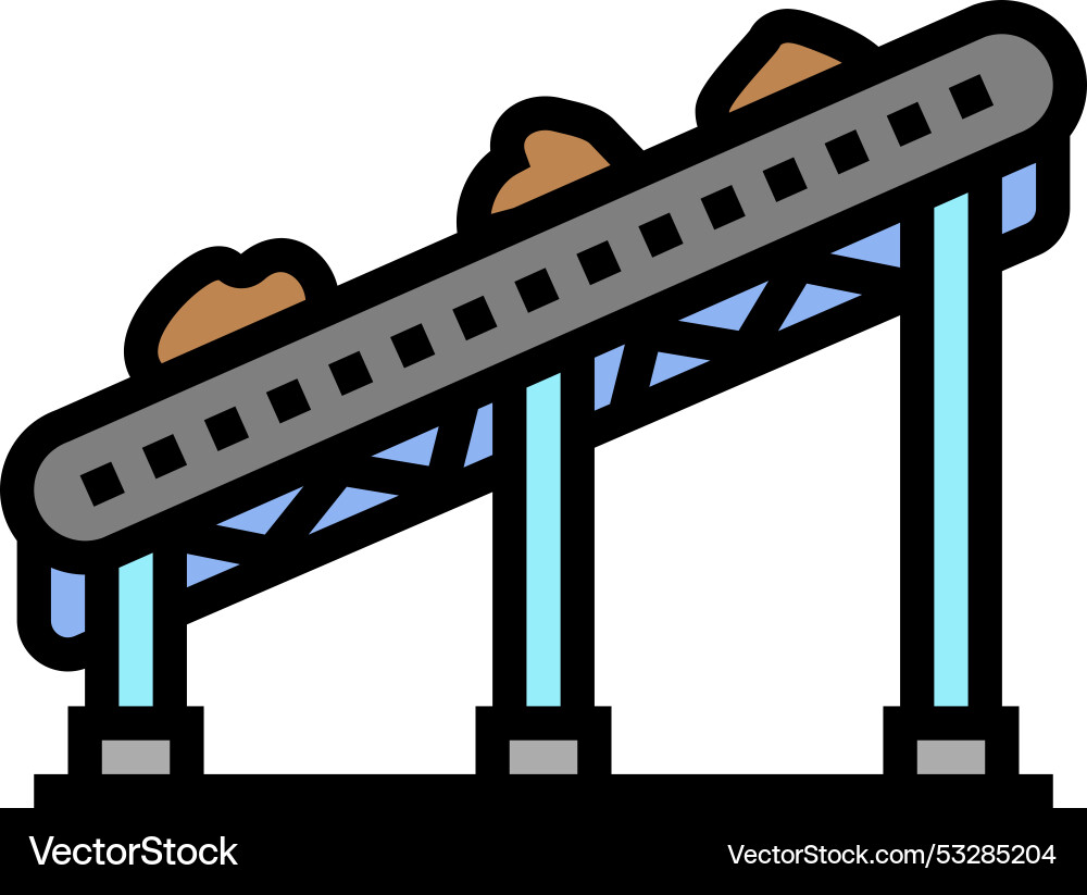 Conveyor system mining color icon Conveyor system mining color icon Vector Image