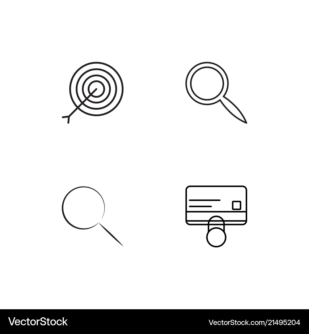 Cyber security linear icons set simple outline vector image