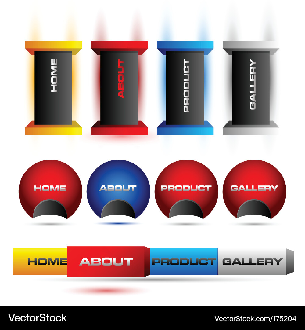 Editable website buttons Vector Image