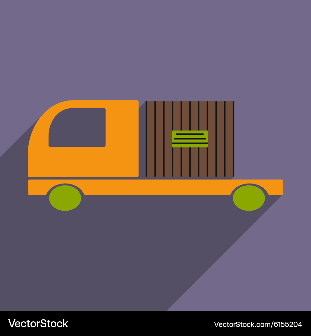 Flat with shadow icon and mobile application car Vector Image
