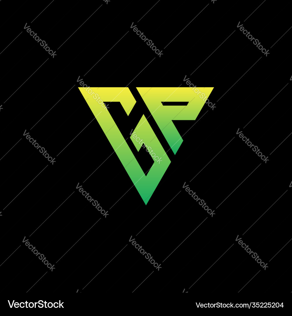 G p initial triangle logo monogram Vector Image