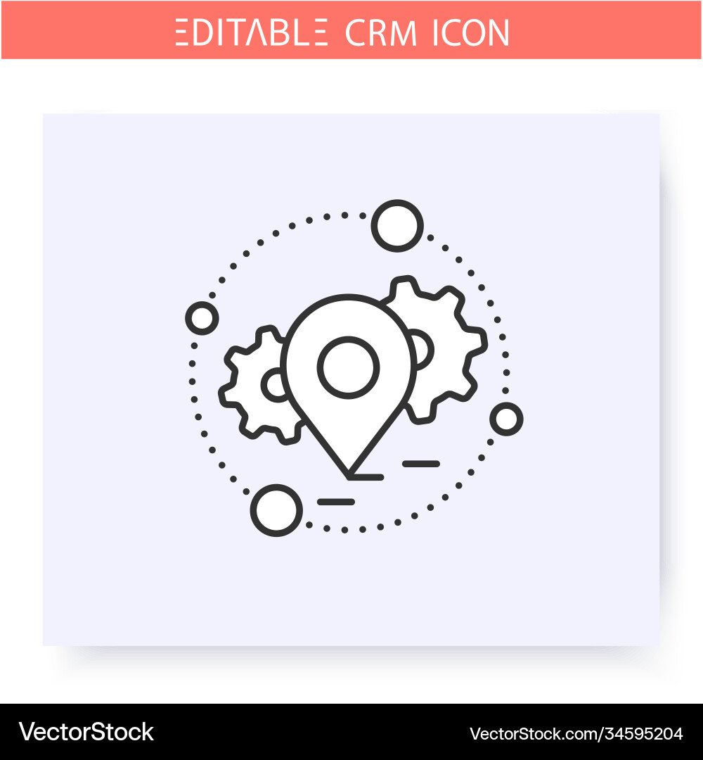 Geolocation technology line icon editable Vector Image