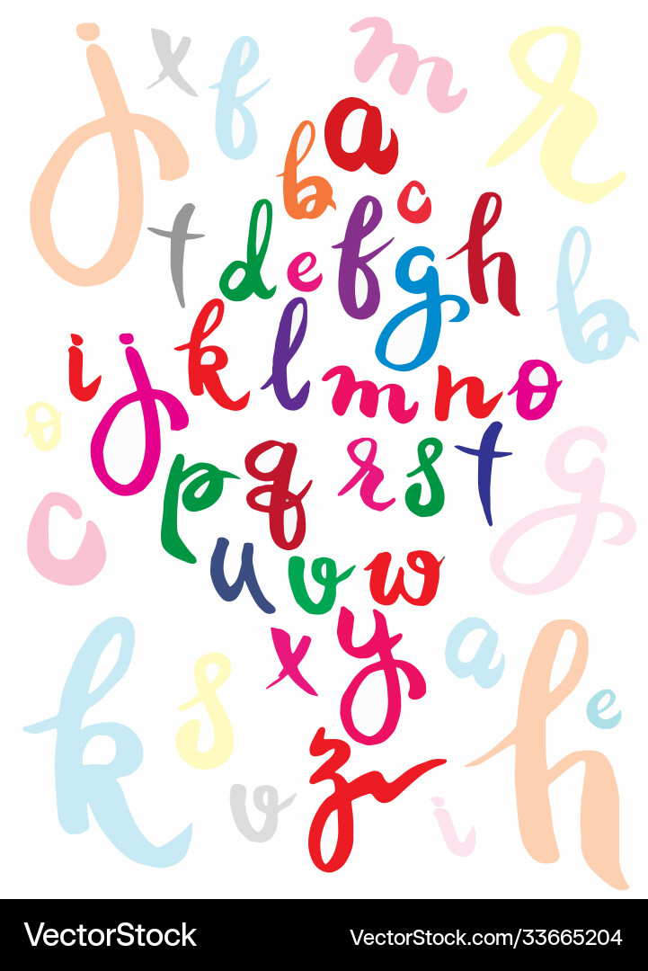 Handwritten brush script letters isolated Vector Image
