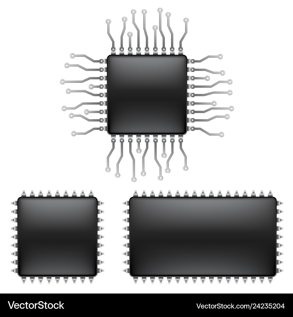 Isolated Computer Microchip vector image