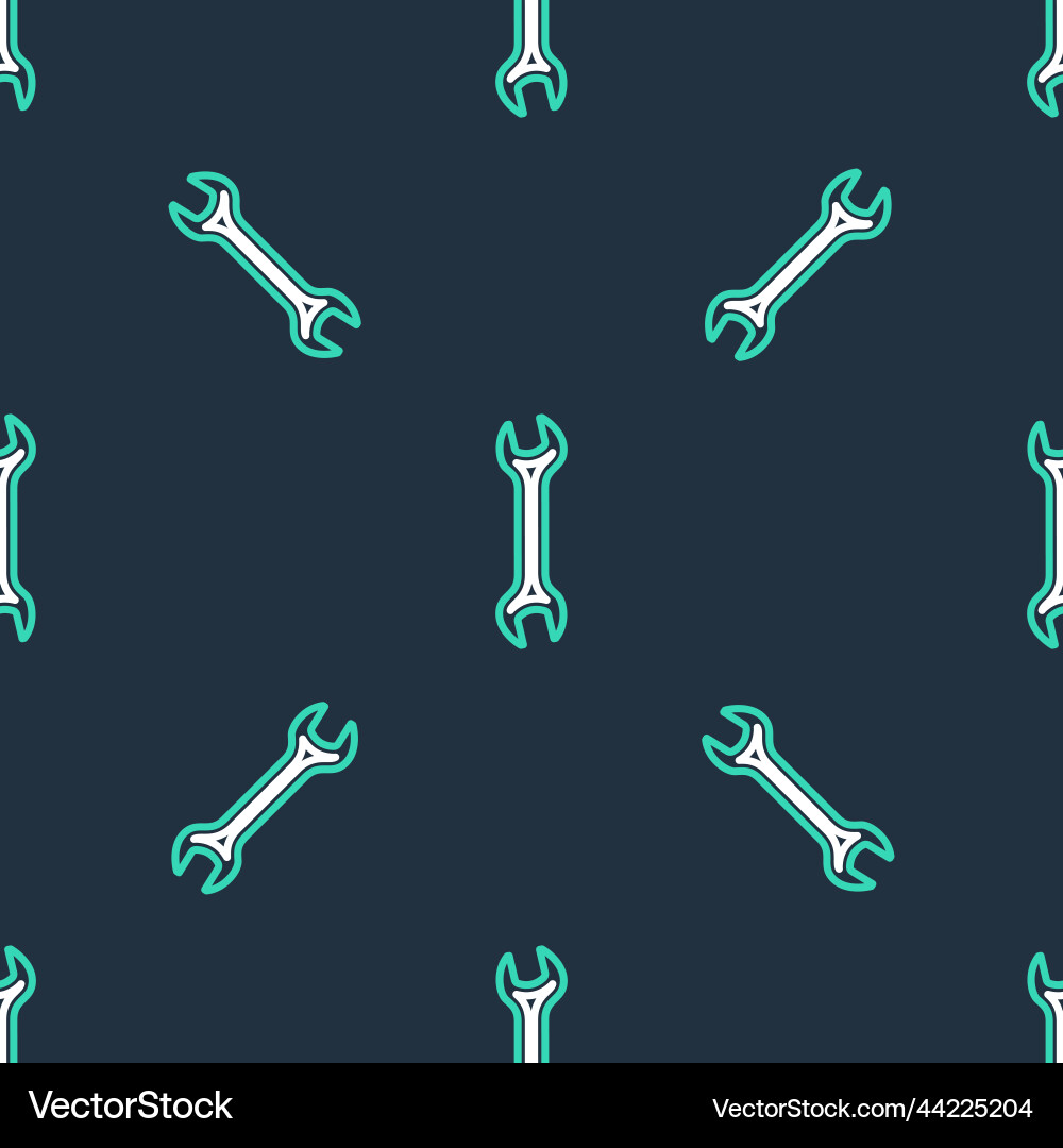 Line wrench icon isolated seamless pattern Vector Image