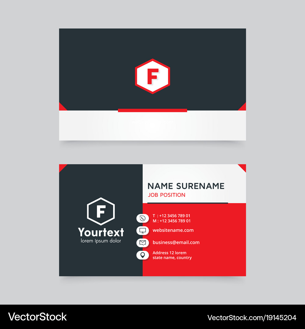 Minimalist Business Card - Rot & Schwarz Vektorbild