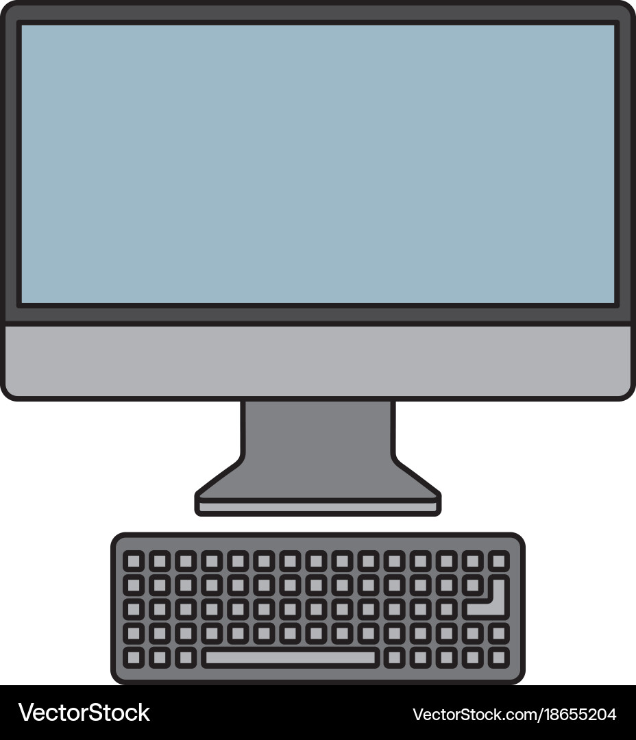 Monitor computer keyboard technology device screen Vector Image