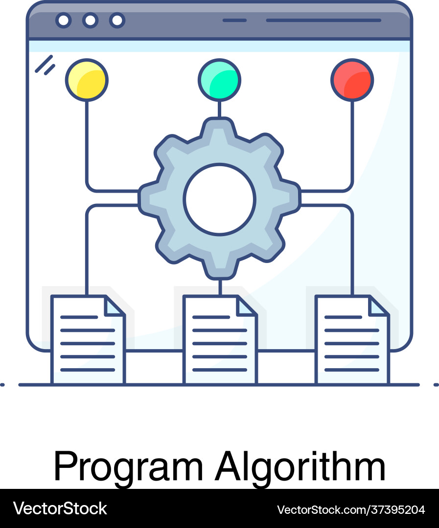 Program algorithm vector image