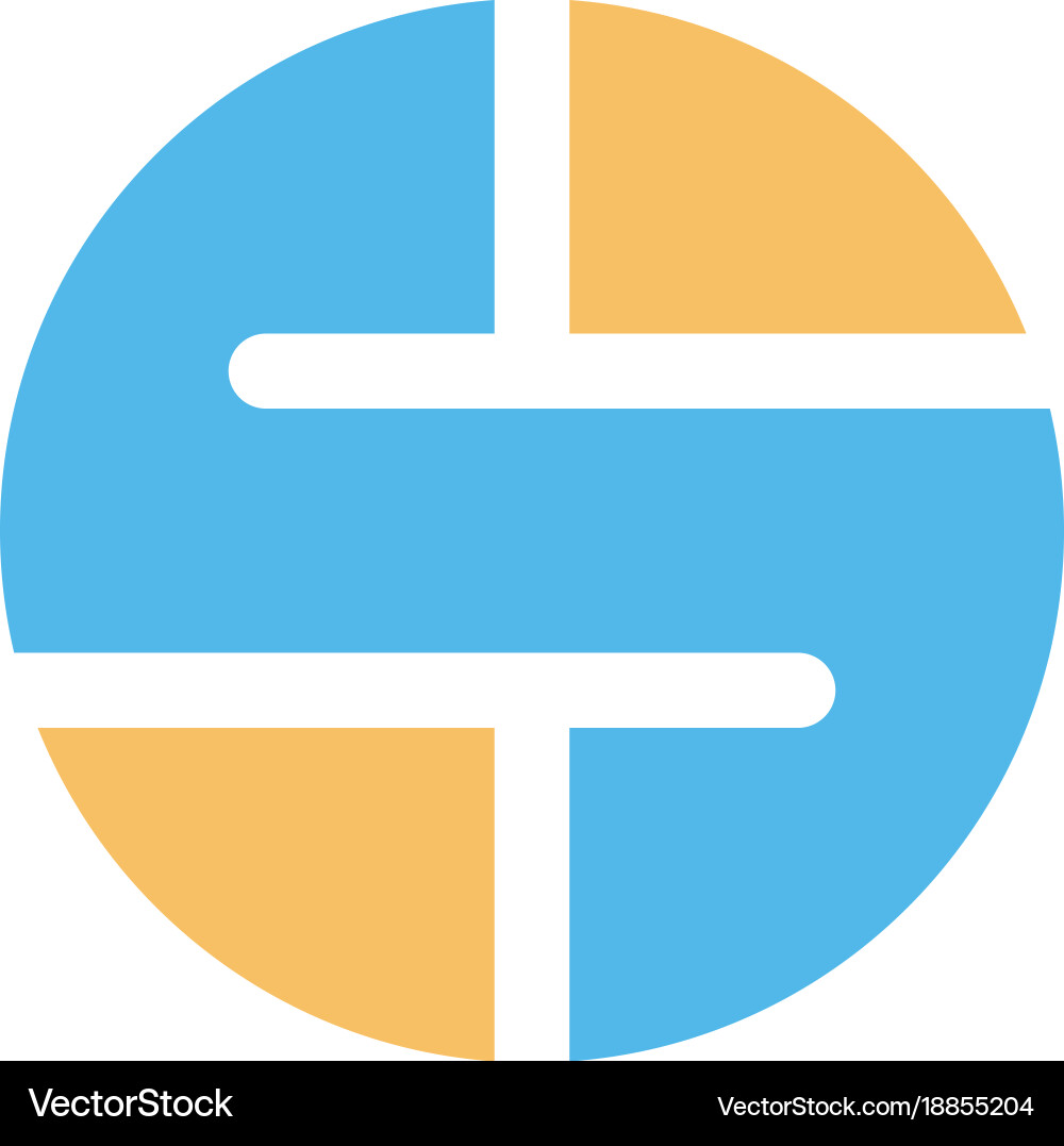 Round circle shape style icon logo Vector Image