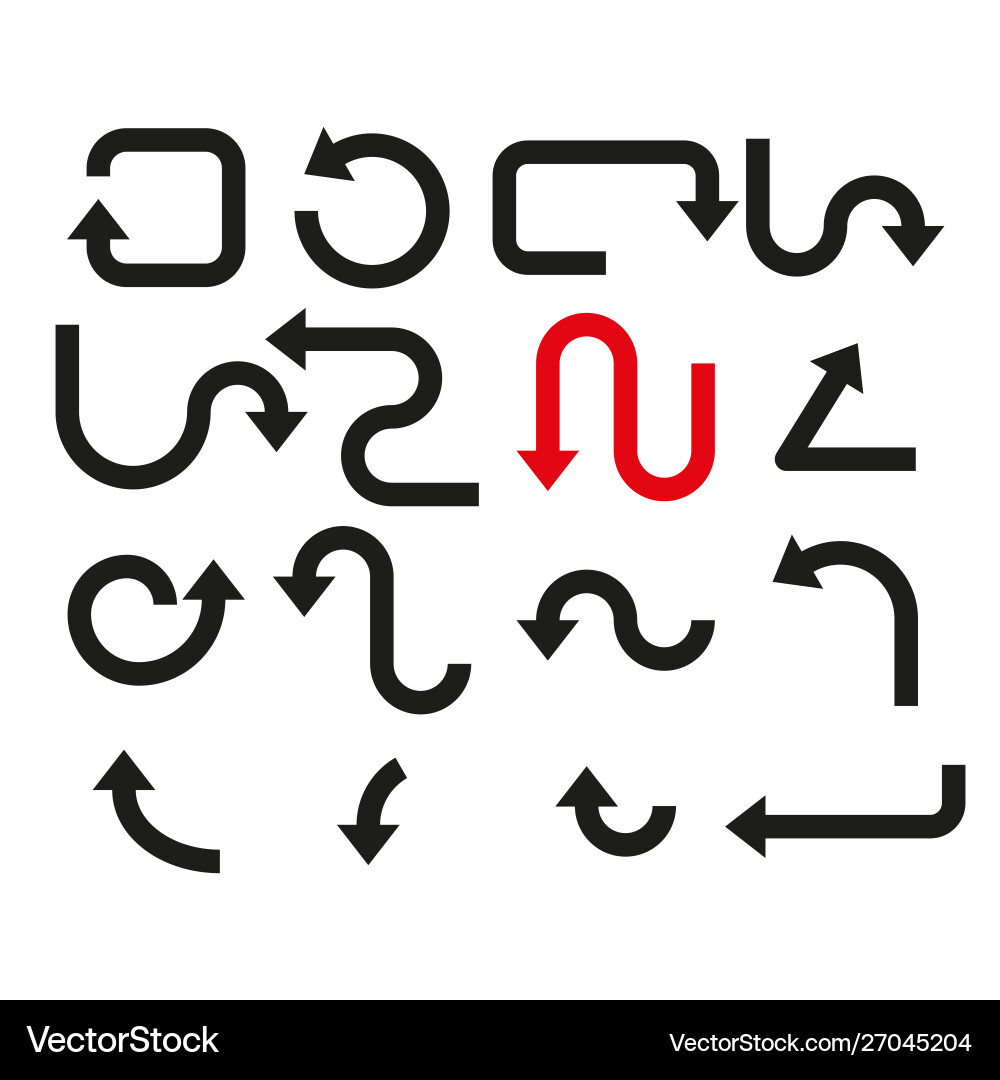 Set arrows simple Vector Image