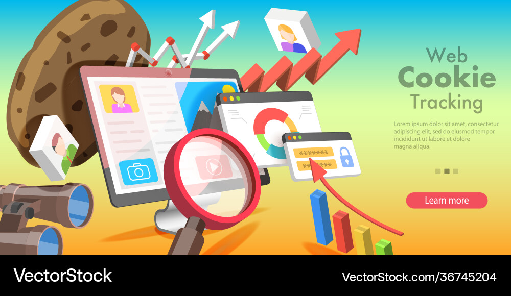 Web Cookie Tracking Technology vector image