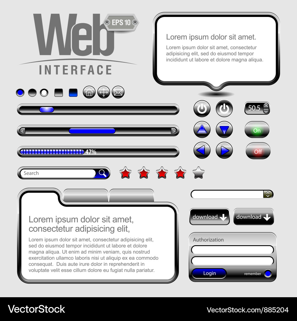 Web Ui Elemente Vektorbild