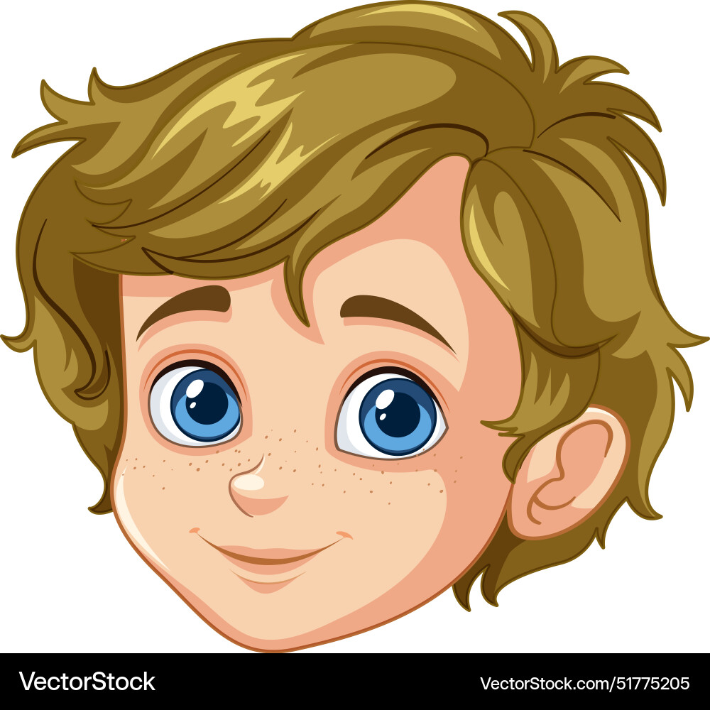A happy boy with blue eyes – Royalty-Free Vector | VectorStock, image size:1000x1000