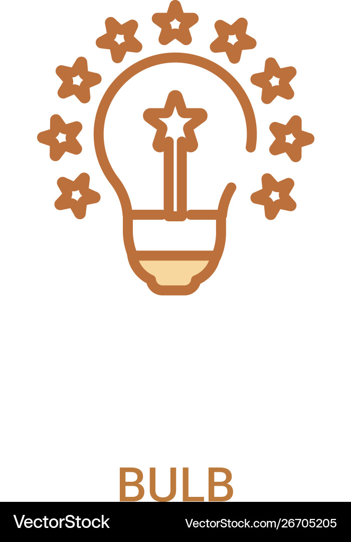 Bulb concept 2 colored icon simple line element Bulb concept 2 colored icon simple line element vector image