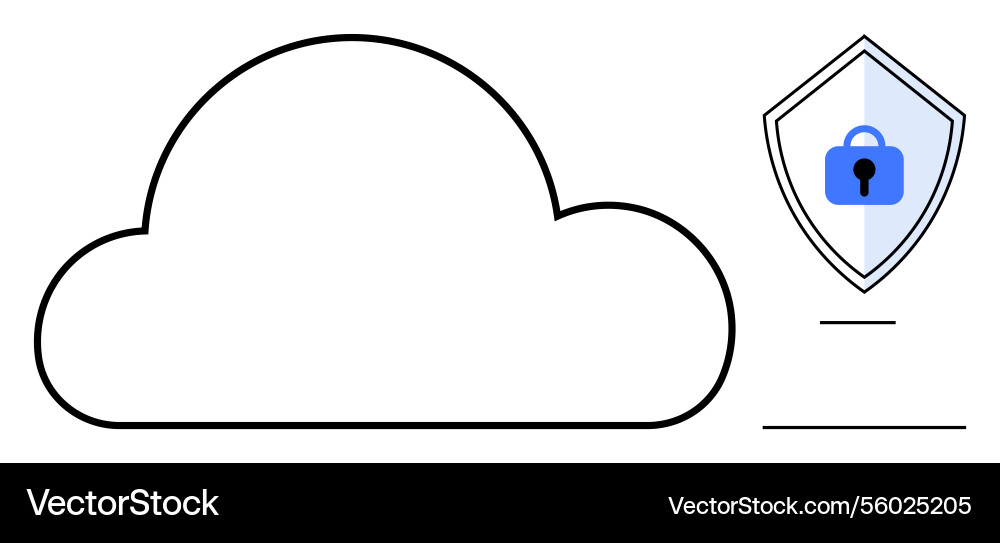 Cloud computing security concept with shield Cloud computing security concept with shield vector image