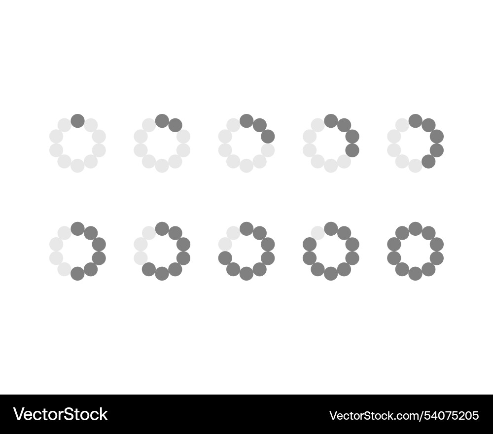 Collection loading bar status icon set of loaded Collection loading bar status icon set of loaded vector image