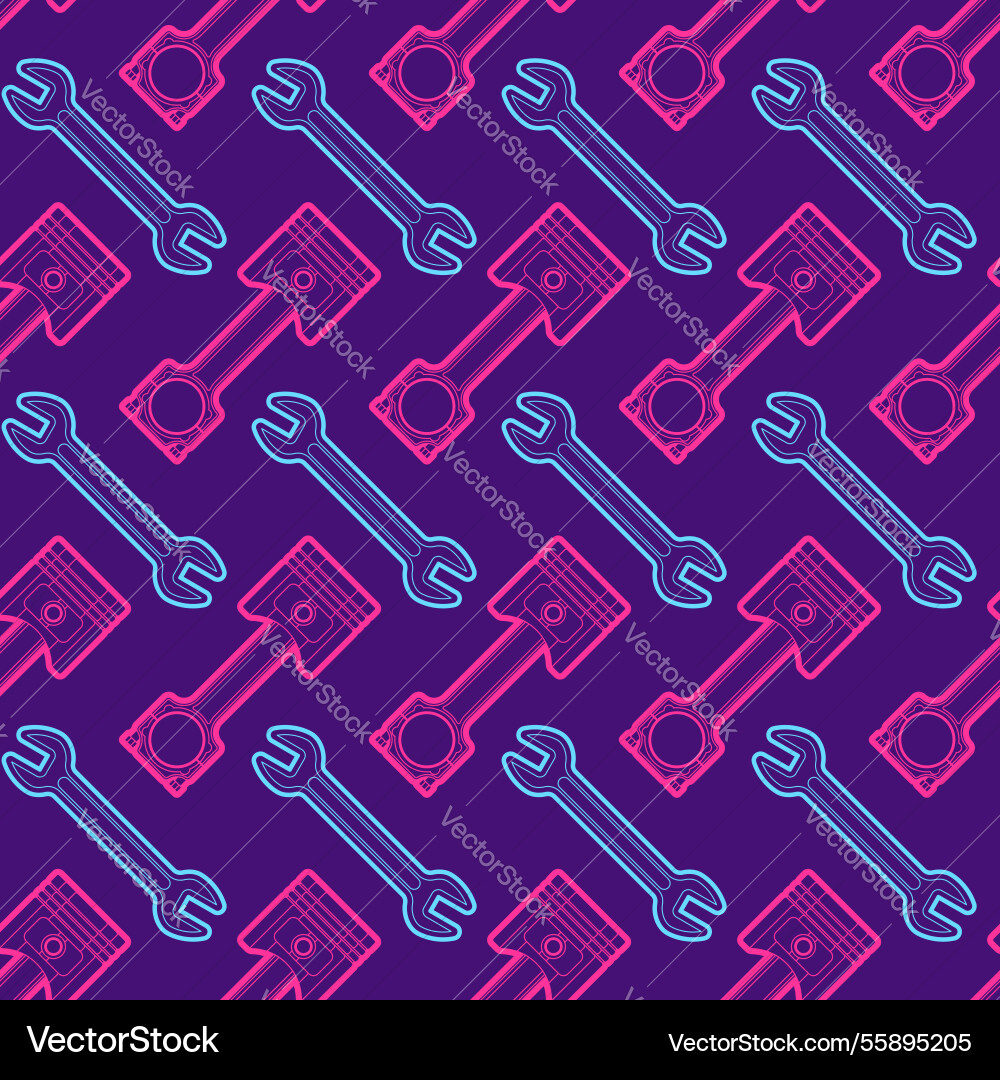 Engine piston and wrench pattern seamless Engine piston and wrench pattern seamless vector image