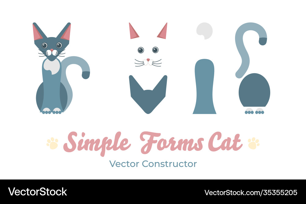Flat sphinx cat isolate constructor Vector Image