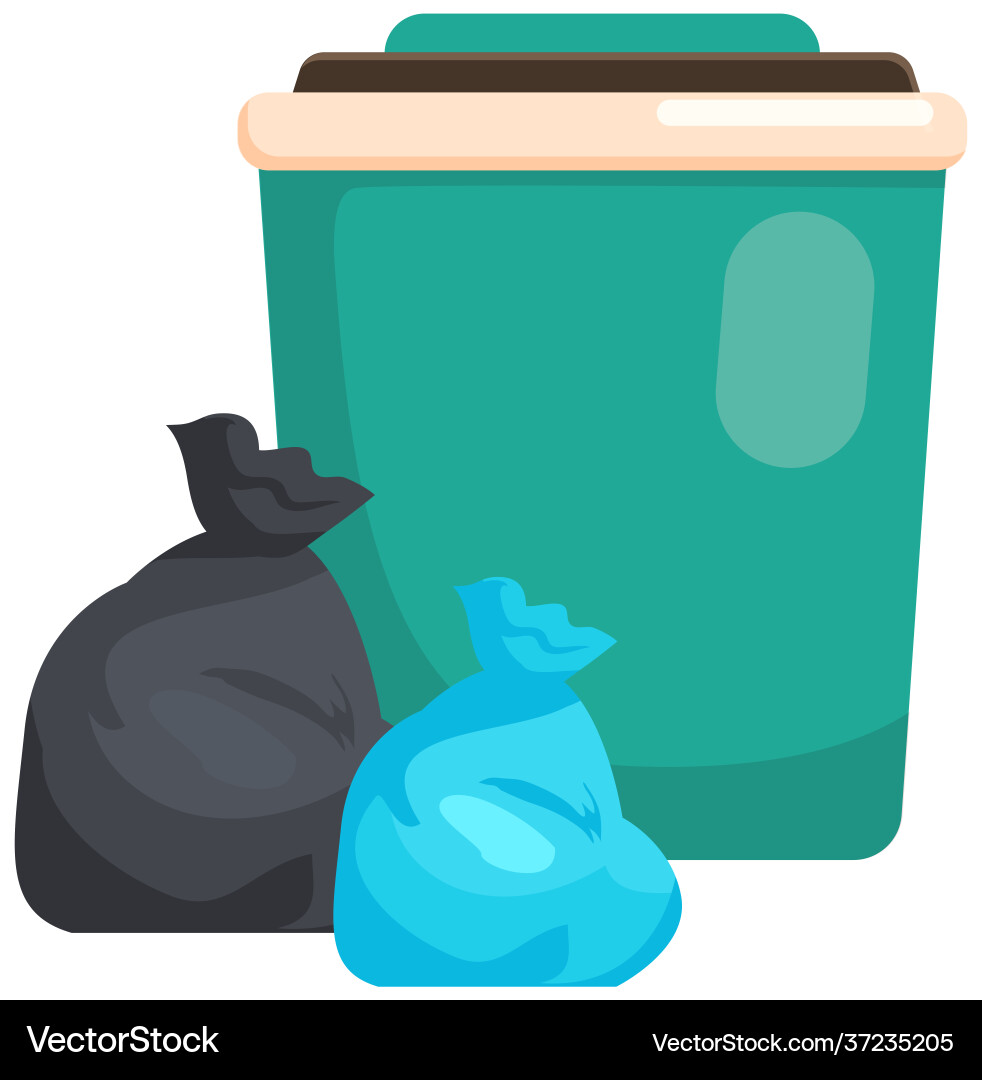 Garbage container refuse sorting concept zero vector image