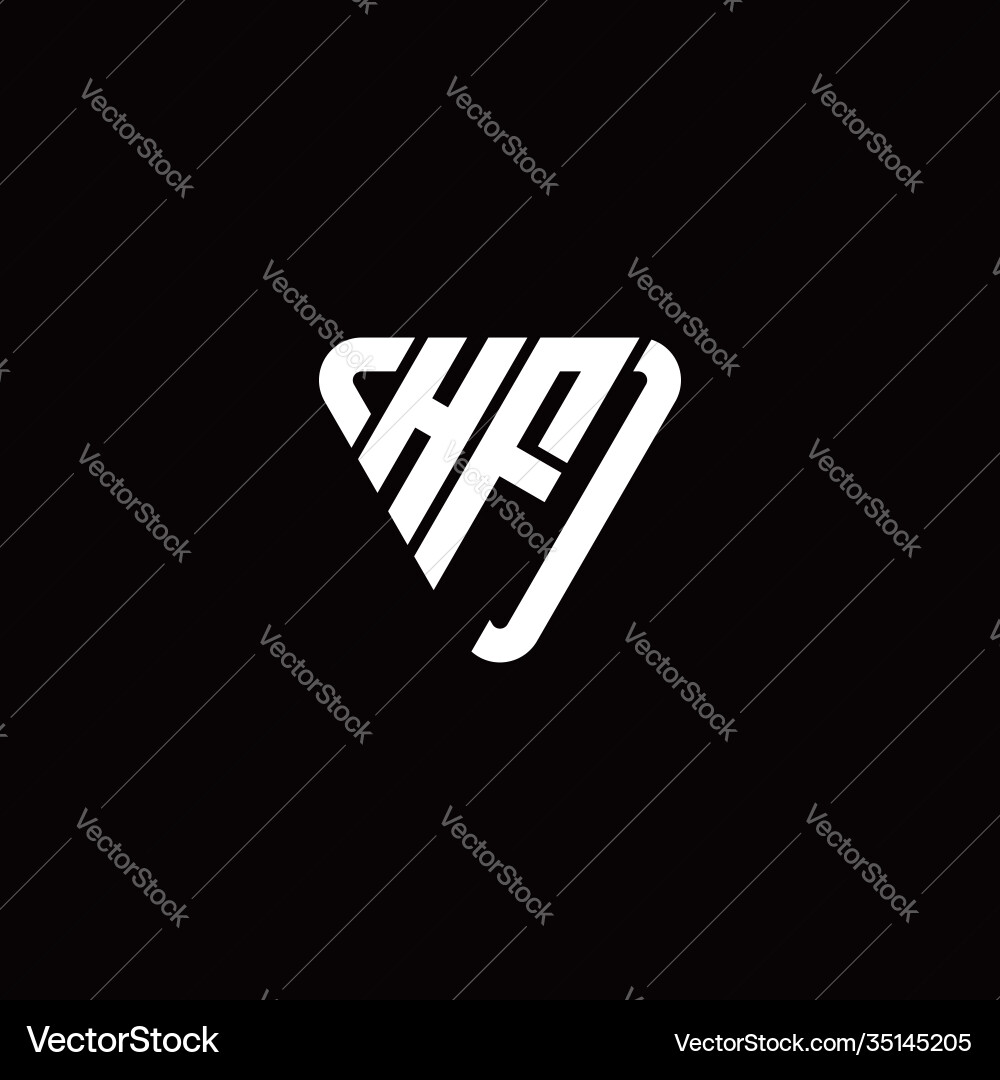 Initial letter h f linked triangle design logo Initial letter h f linked triangle design logo Vector Image