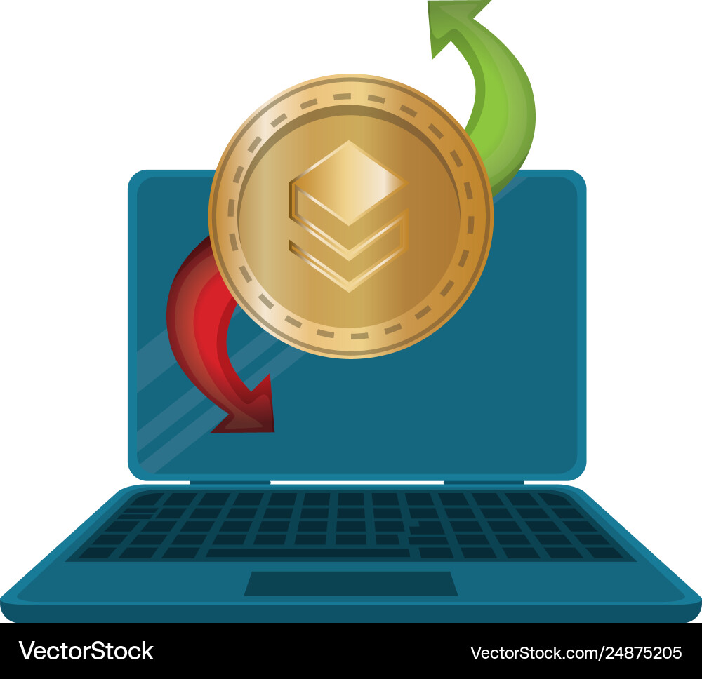Laptop computer with stratis Laptop computer with stratis vector image