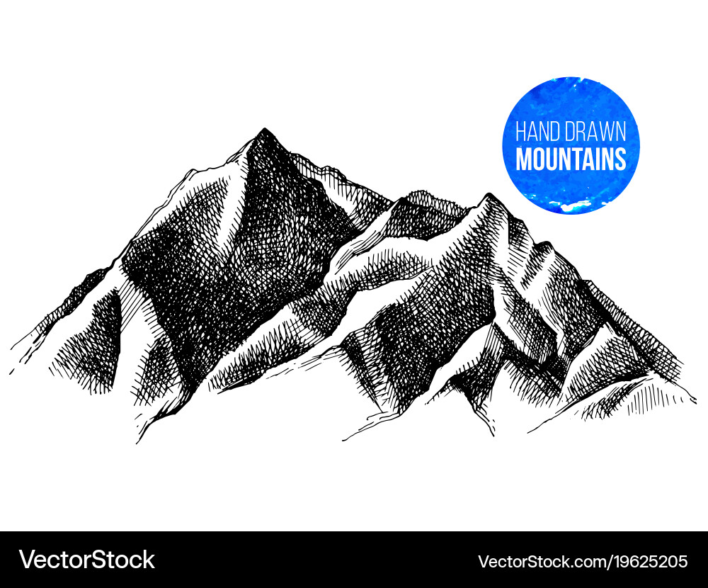 Mountain Peaks Sketch vector image