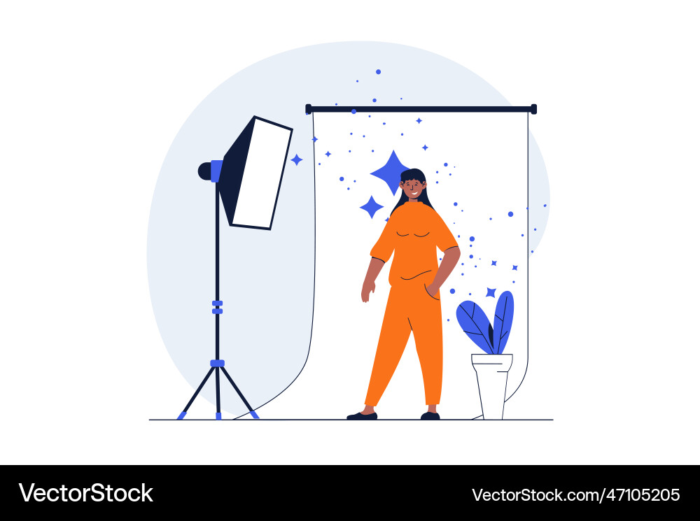 Podcast streaming web concept with character scene Podcast streaming web concept with character scene vector image