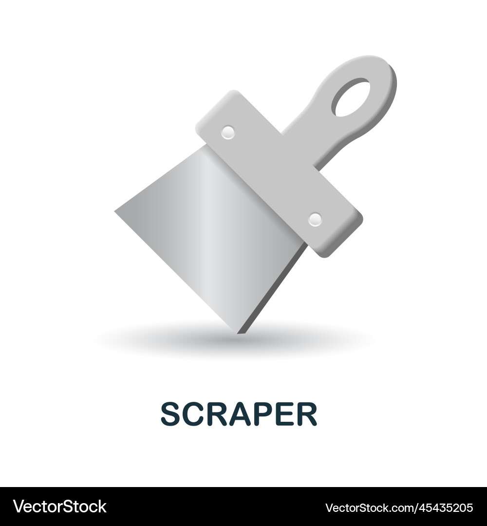 Scraper icon 3d from construction instruments vector image
