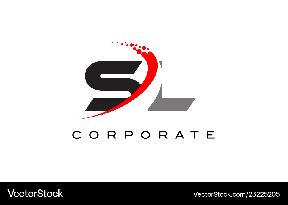 SL Letter Logo - Modern Swoosh Vector Image