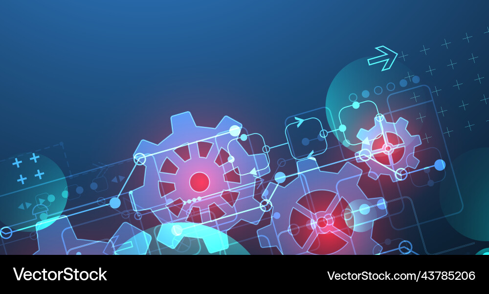 Abstract technological background with glowing Vector Image